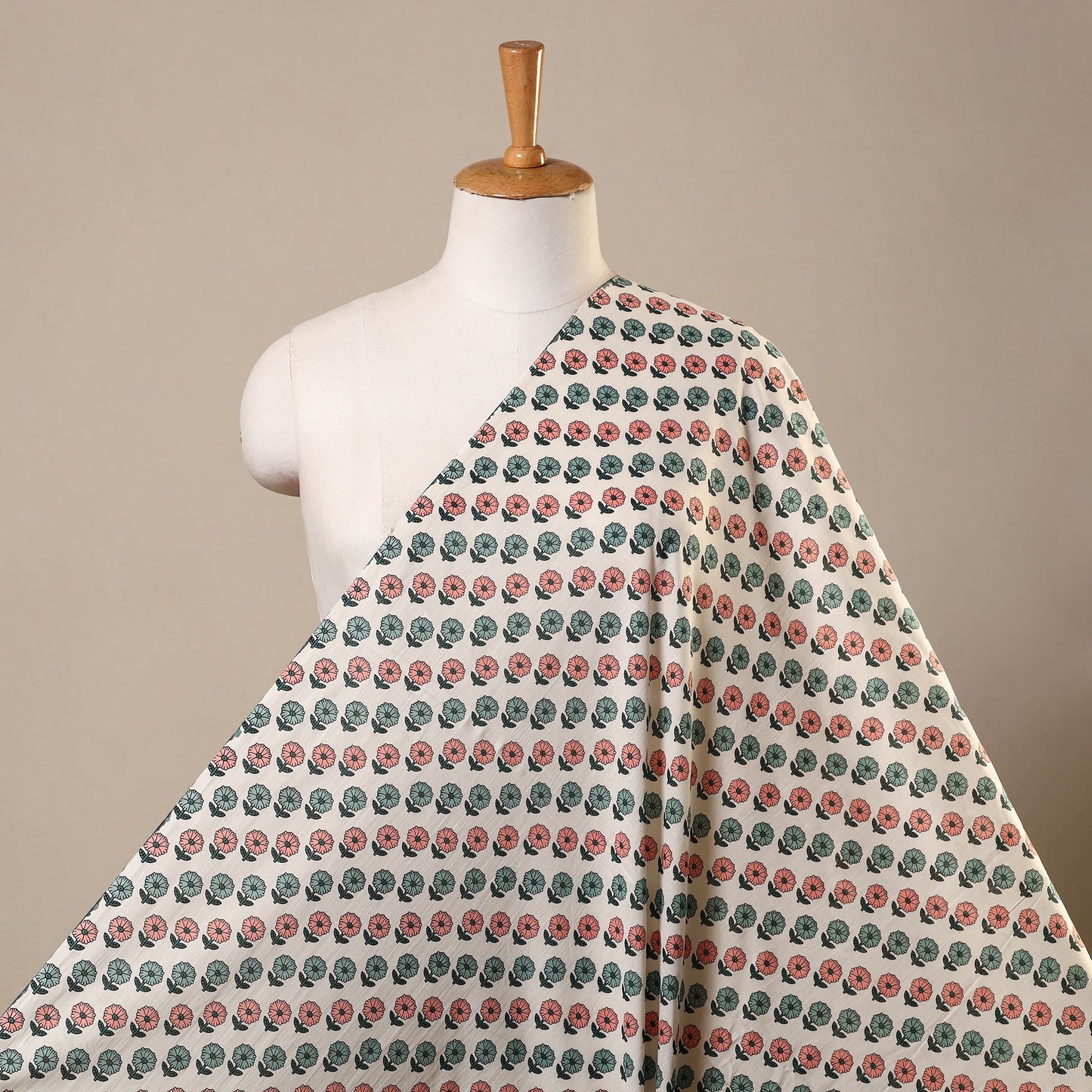 White Cotton Jaipur Print Fabric