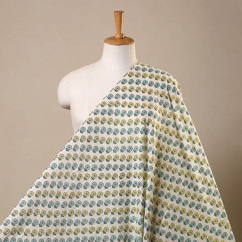 White Cotton Jaipur Print Fabric