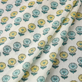 White Cotton Jaipur Print Fabric