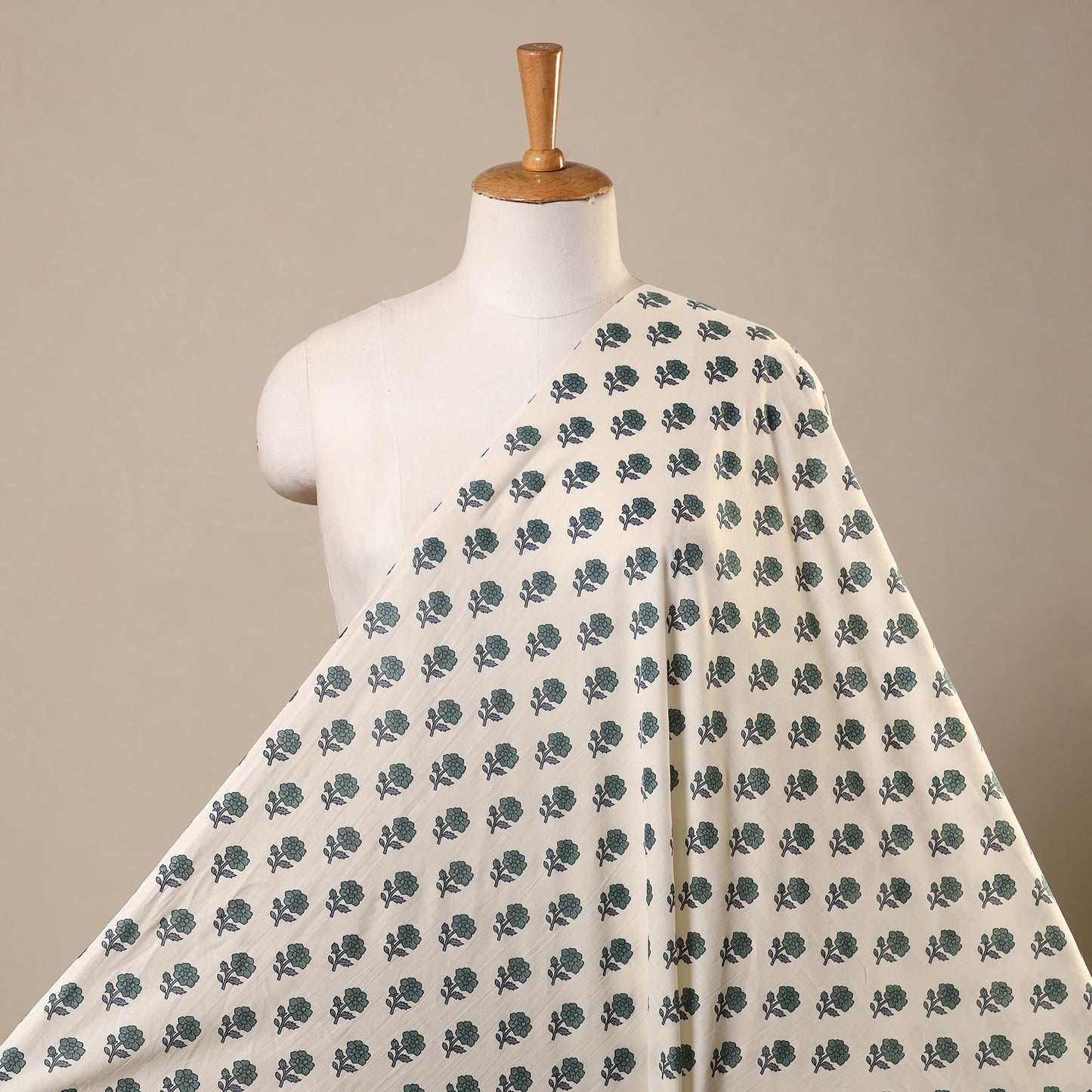 White Cotton Jaipur Print Fabric