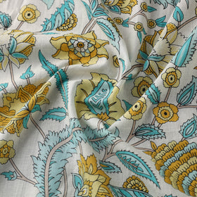 White Cotton Jaipur Print Fabric