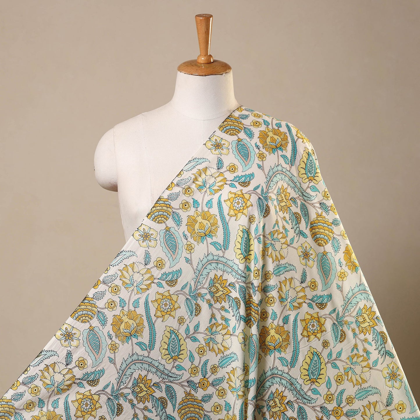 White Cotton Jaipur Print Fabric