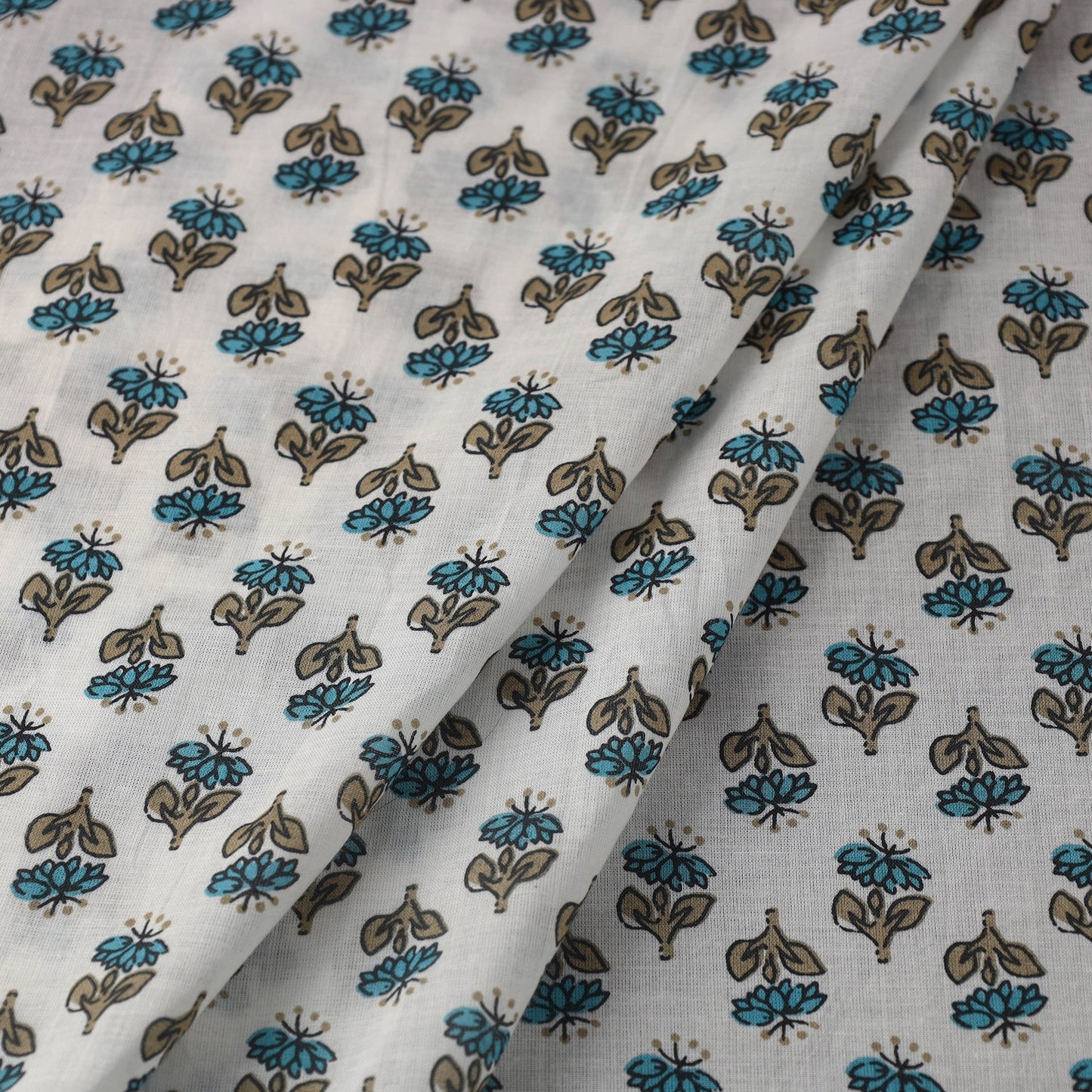 White Cotton Jaipur Print Fabric