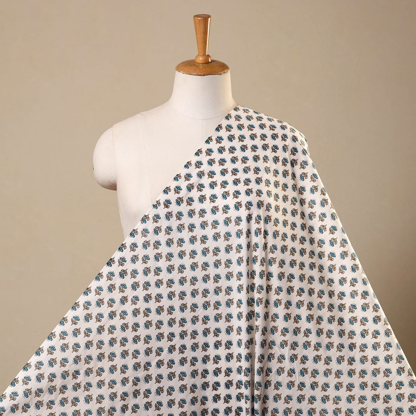 White Cotton Jaipur Print Fabric