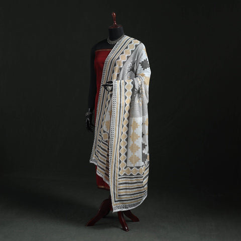 Cotton jaipur printed dupatta 101 - handcrafted