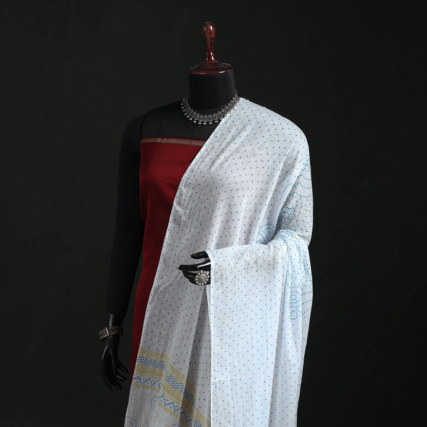 Cotton jaipur printed dupatta 103 - handcrafted