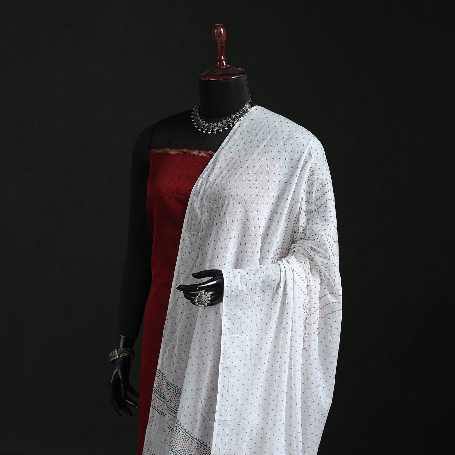 Cotton jaipur printed dupatta 105 - handcrafted