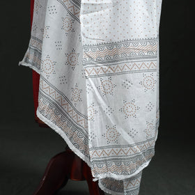 Cotton jaipur printed dupatta 105 - handcrafted