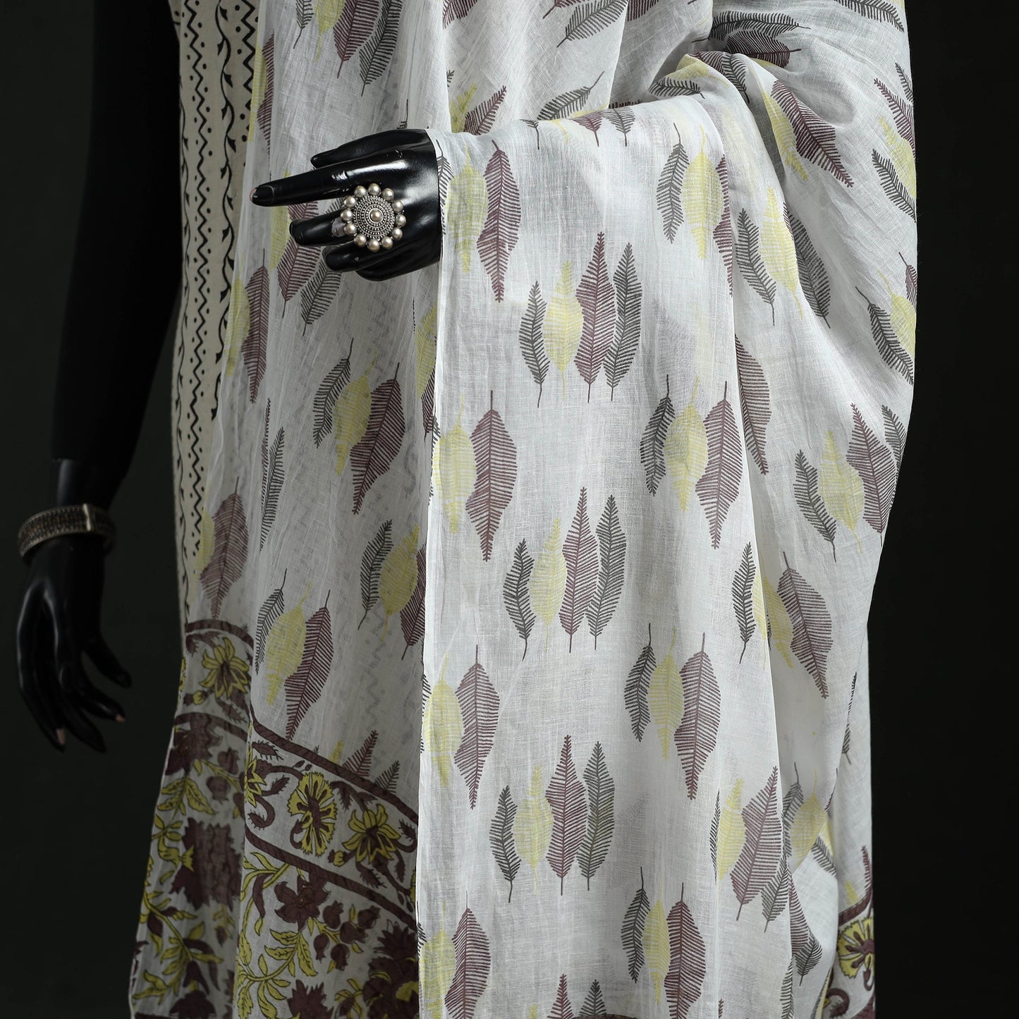Cotton jaipur printed dupatta 44 - handcrafted