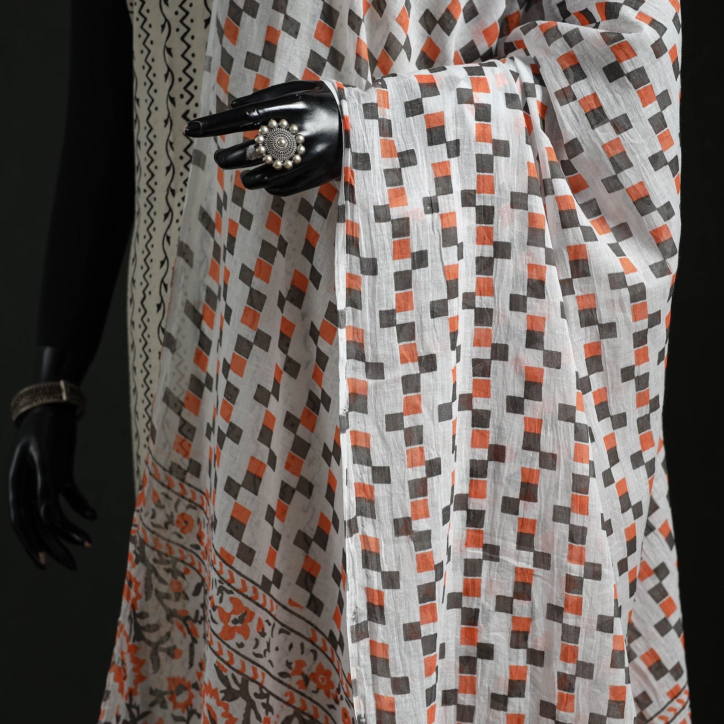 Cotton jaipur printed dupatta 50 - handcrafted