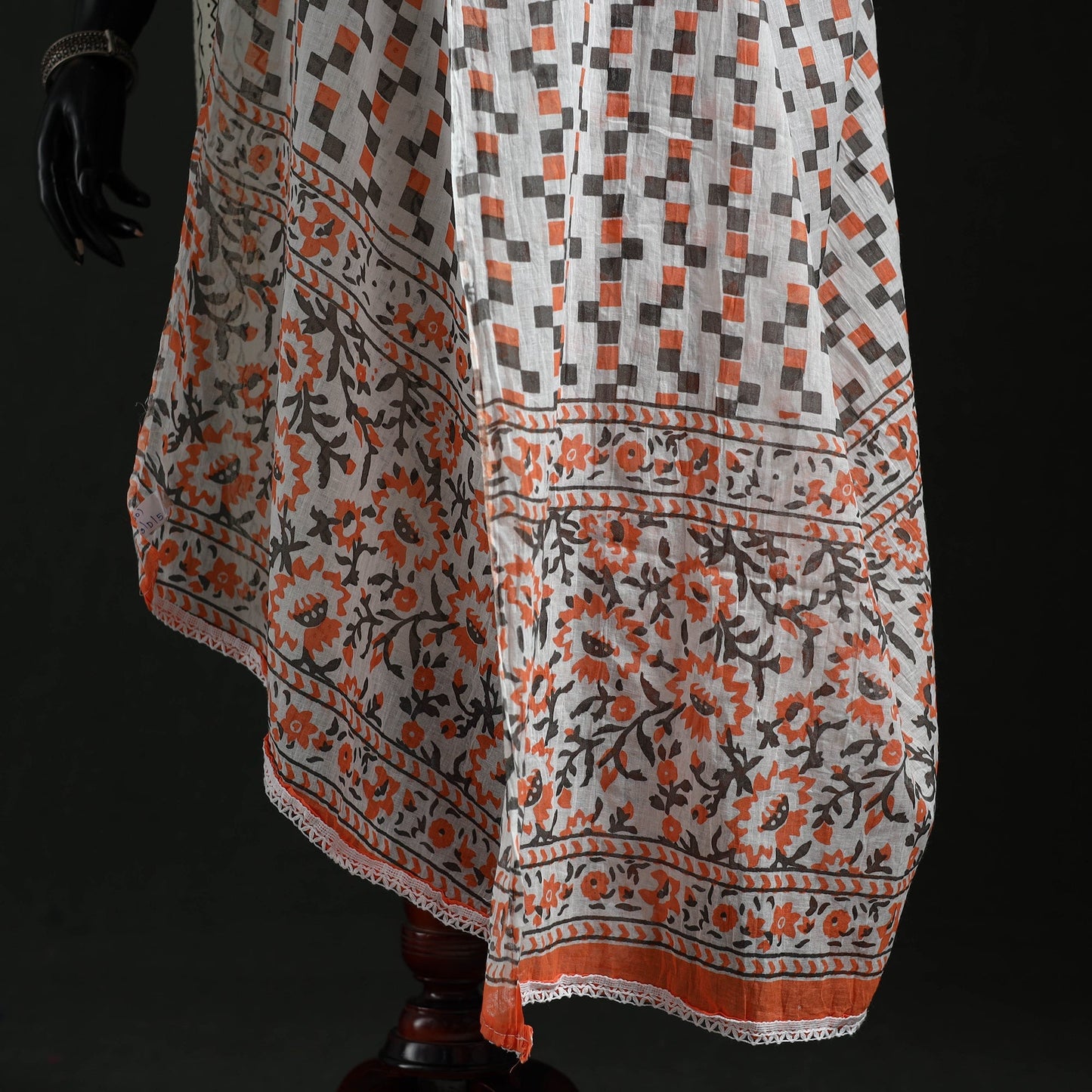 Cotton jaipur printed dupatta 50 - handcrafted