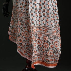 Cotton jaipur printed dupatta 50 - handcrafted