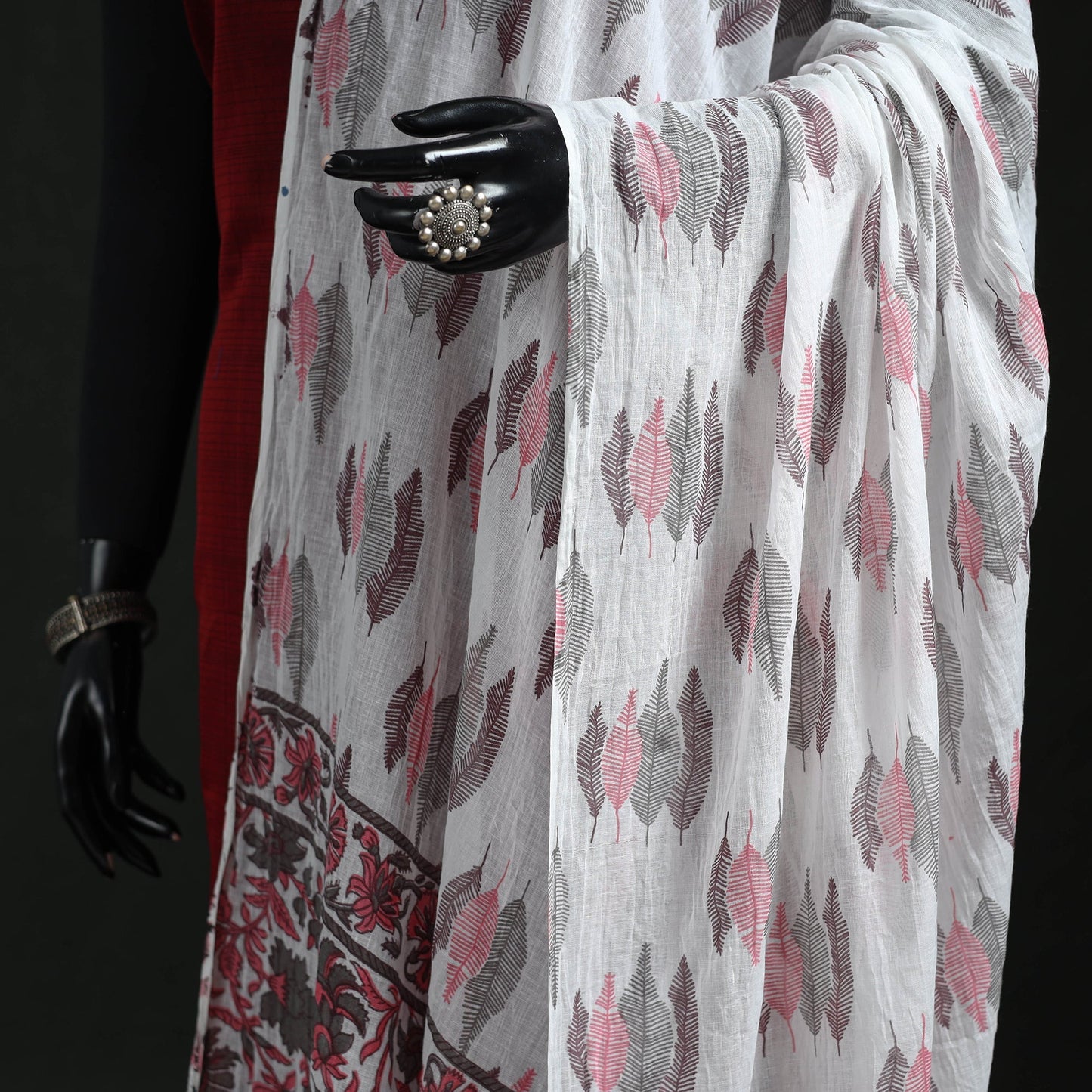 Cotton jaipur printed dupatta 57 - handcrafted
