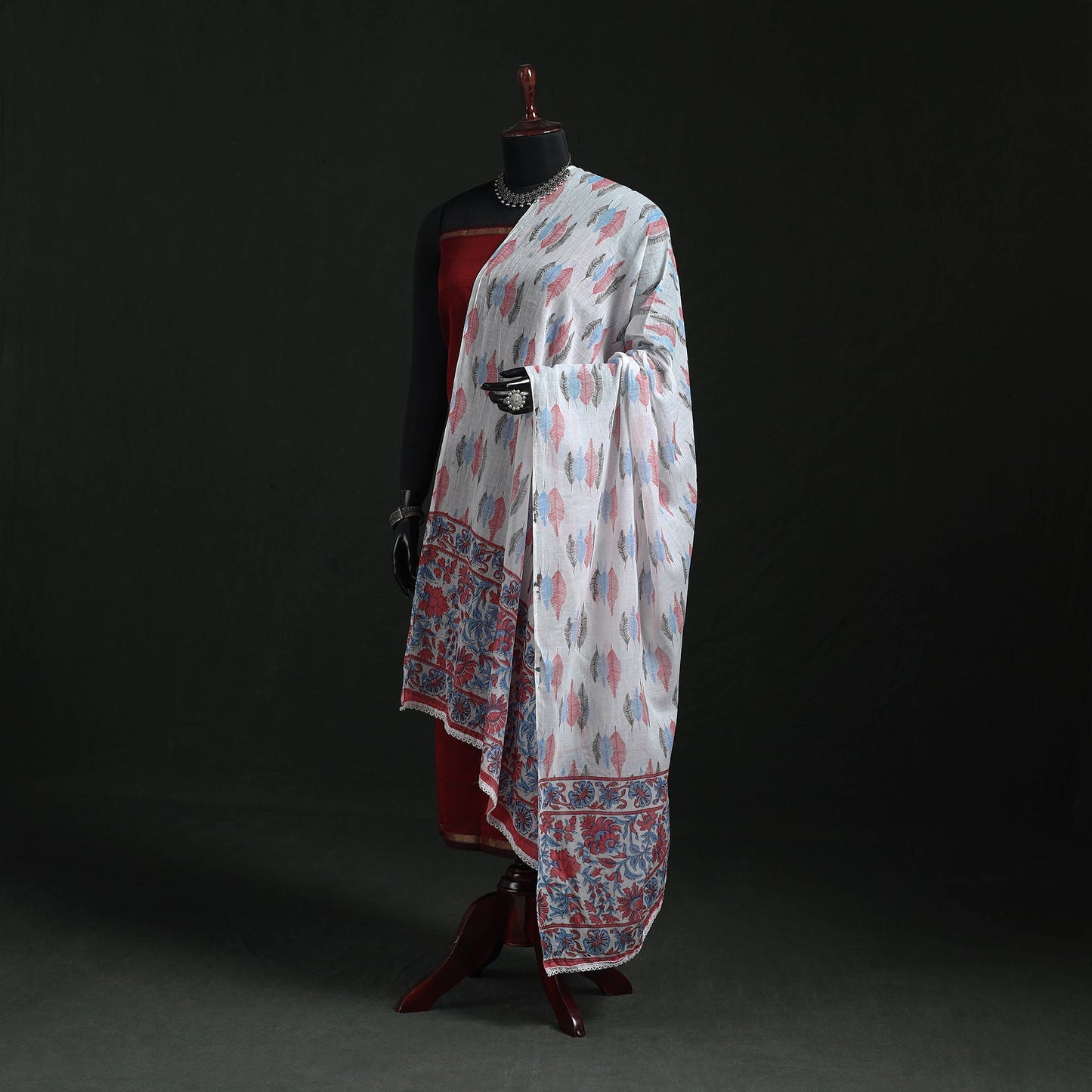 Cotton jaipur printed dupatta 68 - handcrafted
