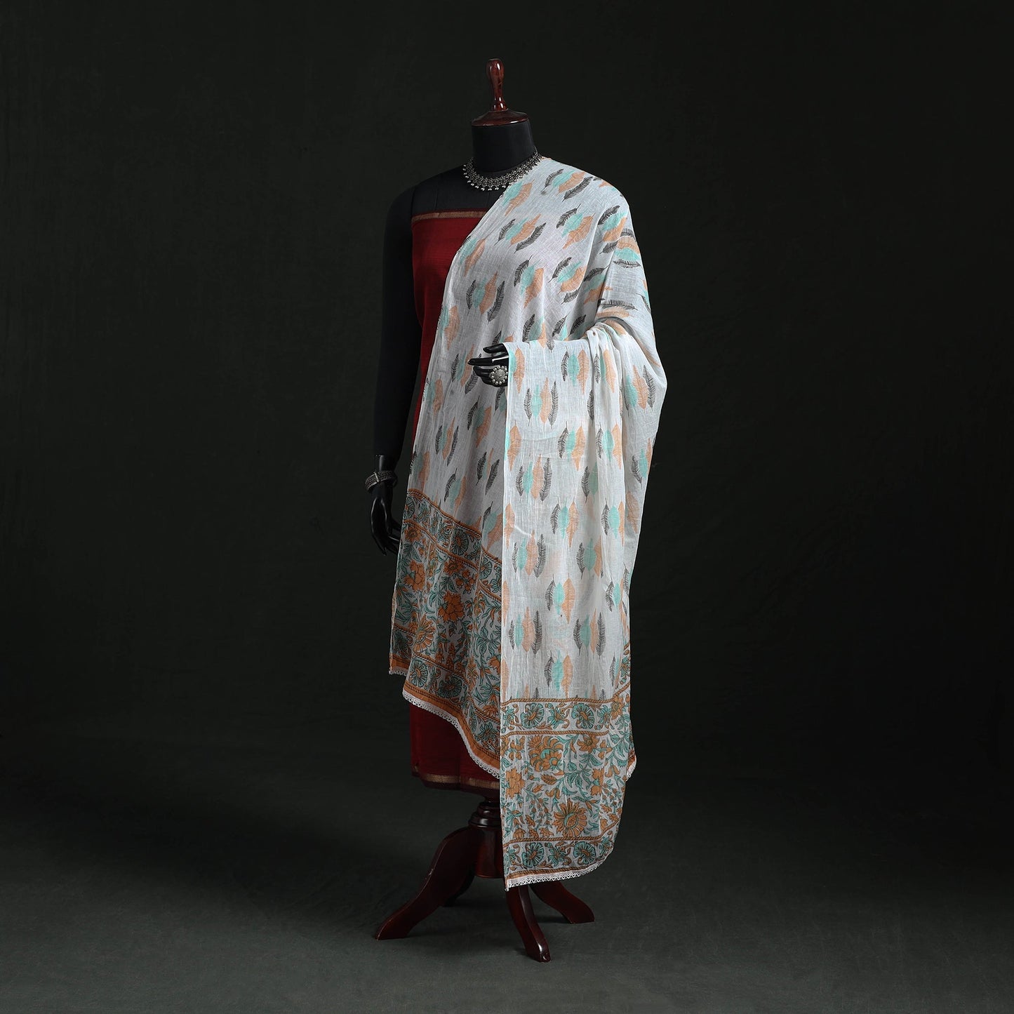 Cotton jaipur printed dupatta 92 - handcrafted