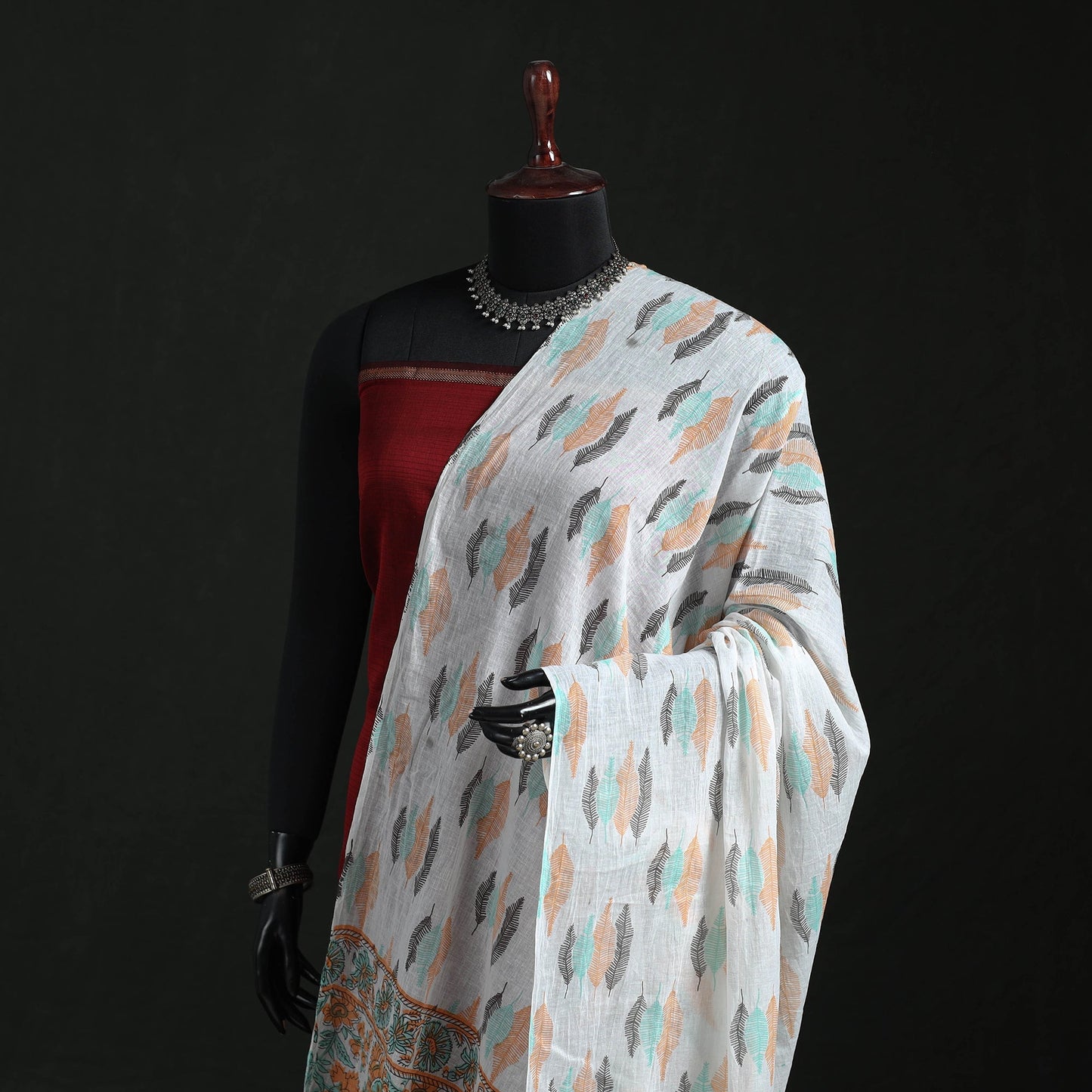 Cotton jaipur printed dupatta 92 - handcrafted
