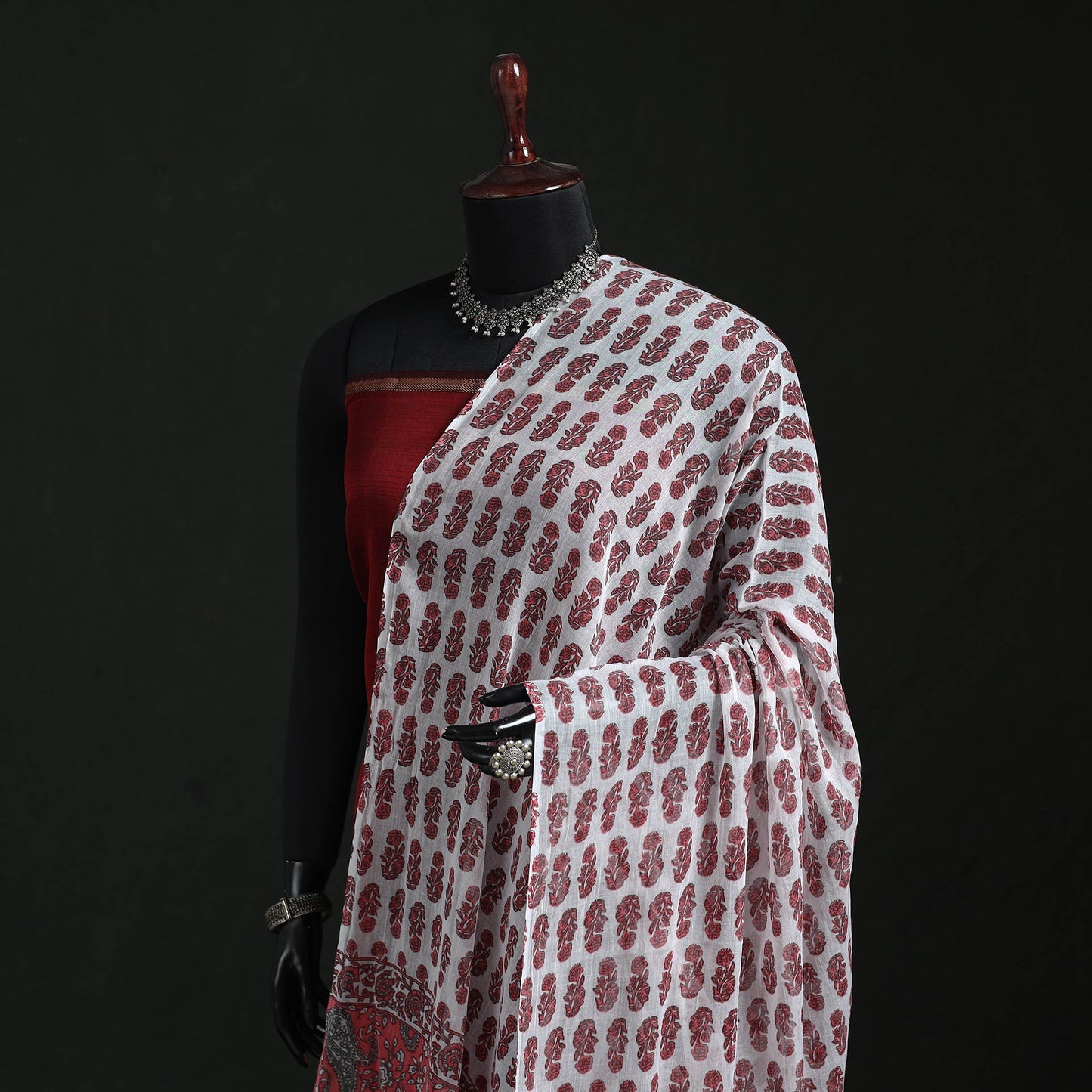 Cotton jaipur printed dupatta 98 - handcrafted