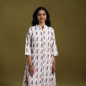 Cotton a-line pochampally ikat kurta for women 07