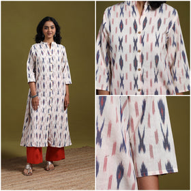 Cotton a-line pochampally ikat kurta for women 07