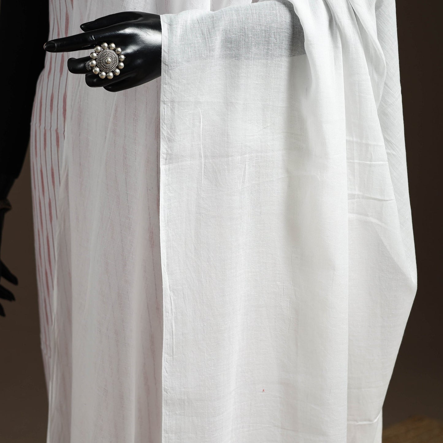 Cotton plain dupatta 02 - handcrafted