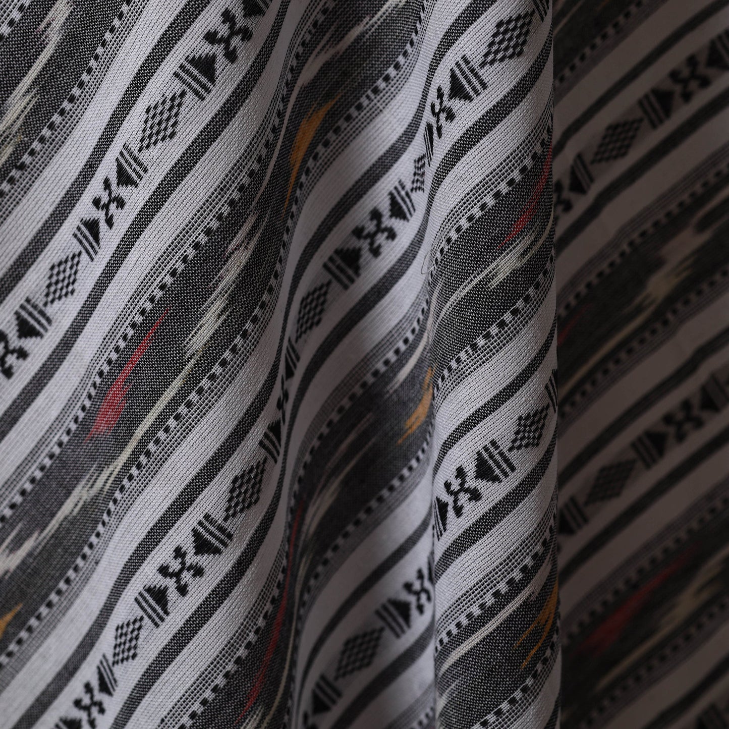 Cotton pochampally dabi ikat fabric 11 - handcrafted