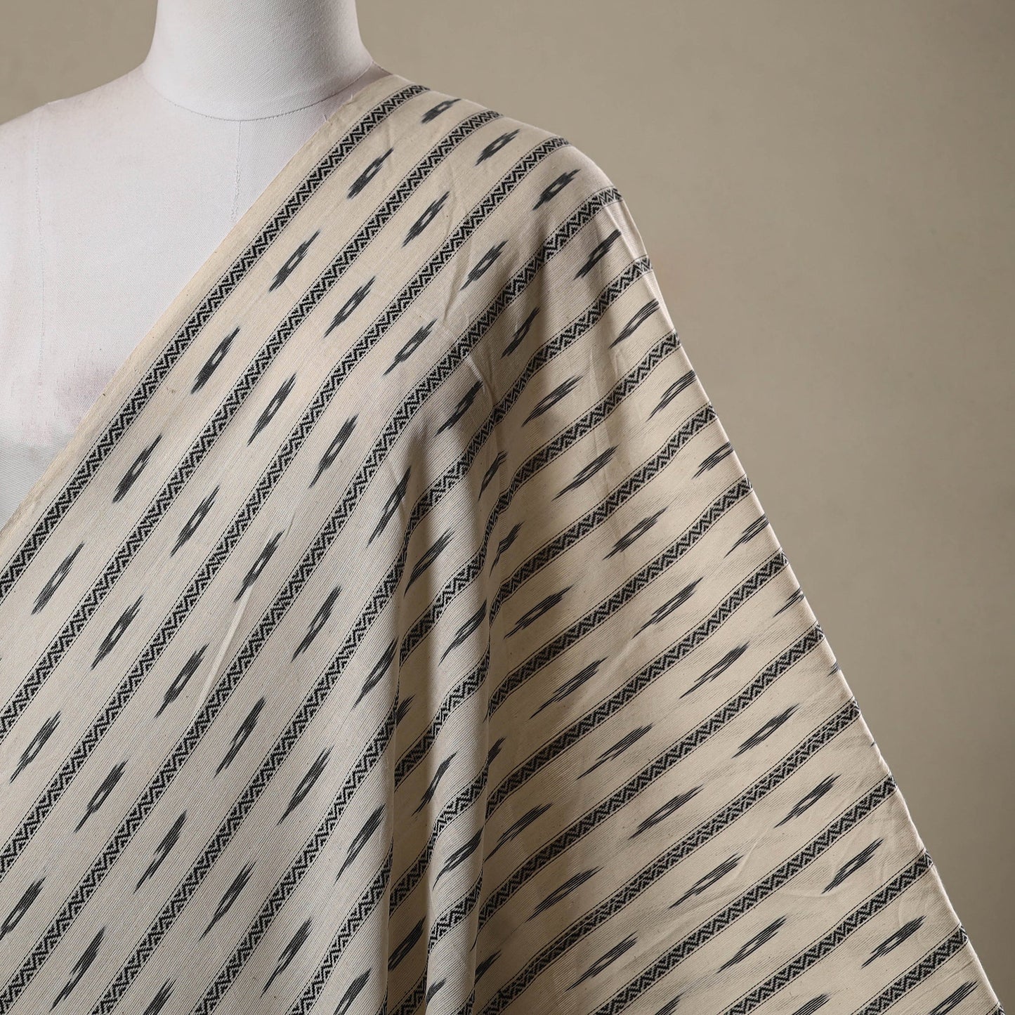 Cotton pochampally dabi ikat fabric 13 - handcrafted