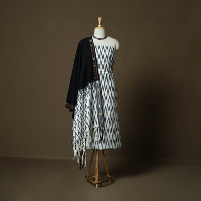 Handloom cotton pochampally ikat 3pc unstitched dress