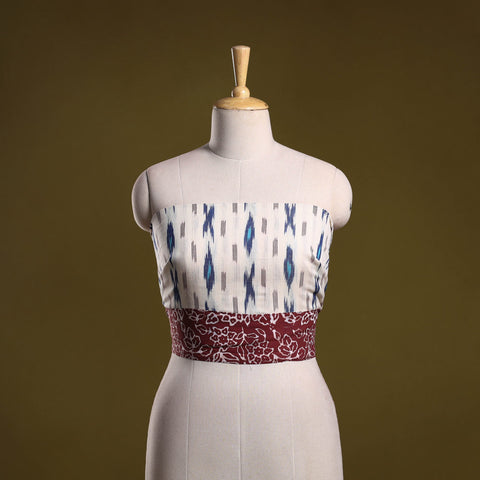 Cotton pochampally ikat blouse piece 29 - handcrafted