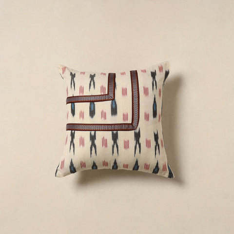 White - cotton pochampally ikat cushion cover 26
