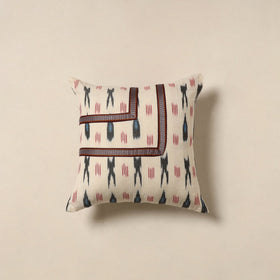 White - cotton pochampally ikat cushion cover 26