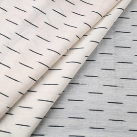 Buy White Cotton Pochampally Ikat Fabric