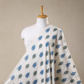 White - cotton pochampally ikat fabric 01 - handcrafted