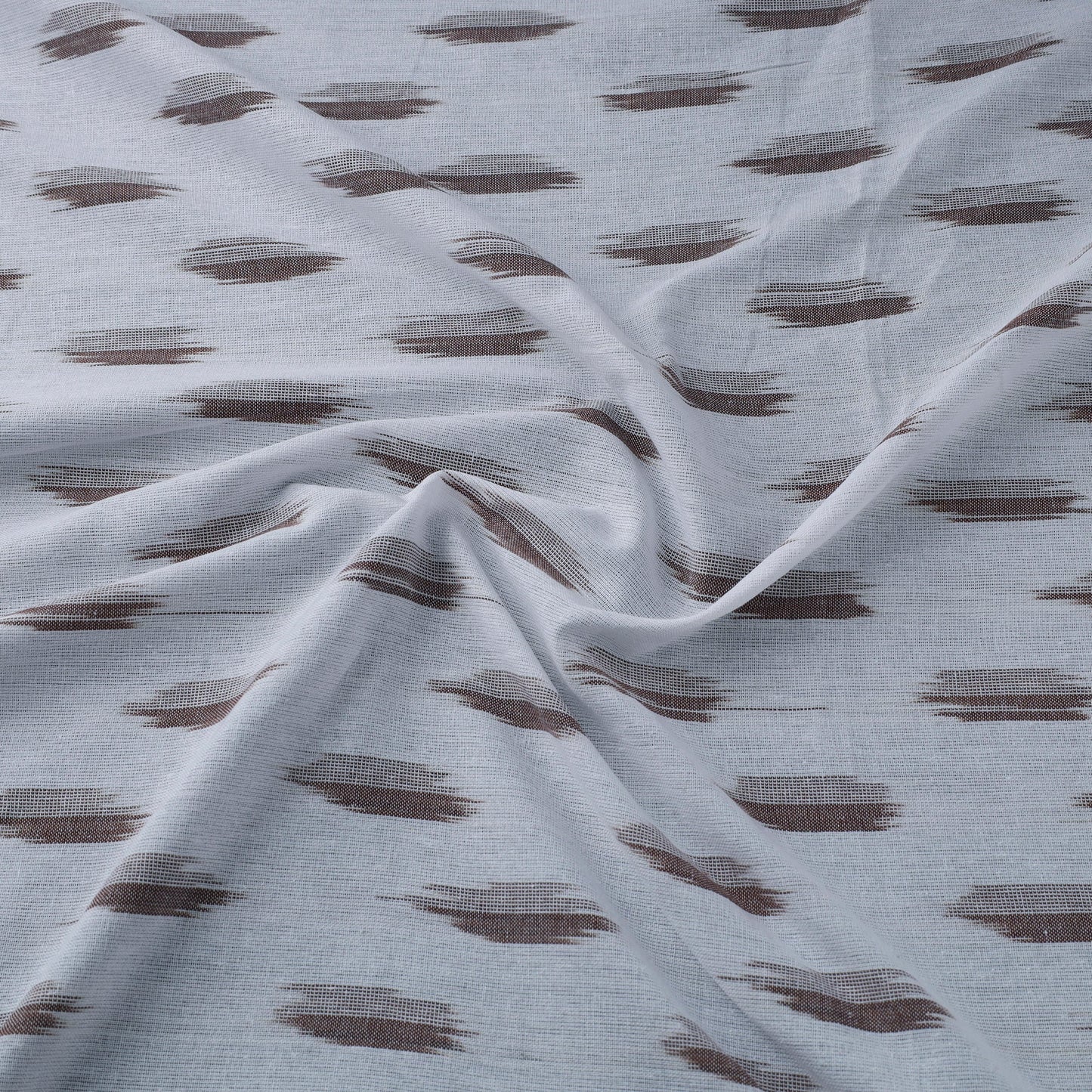 White Cotton Pochampally Ikat Fabric