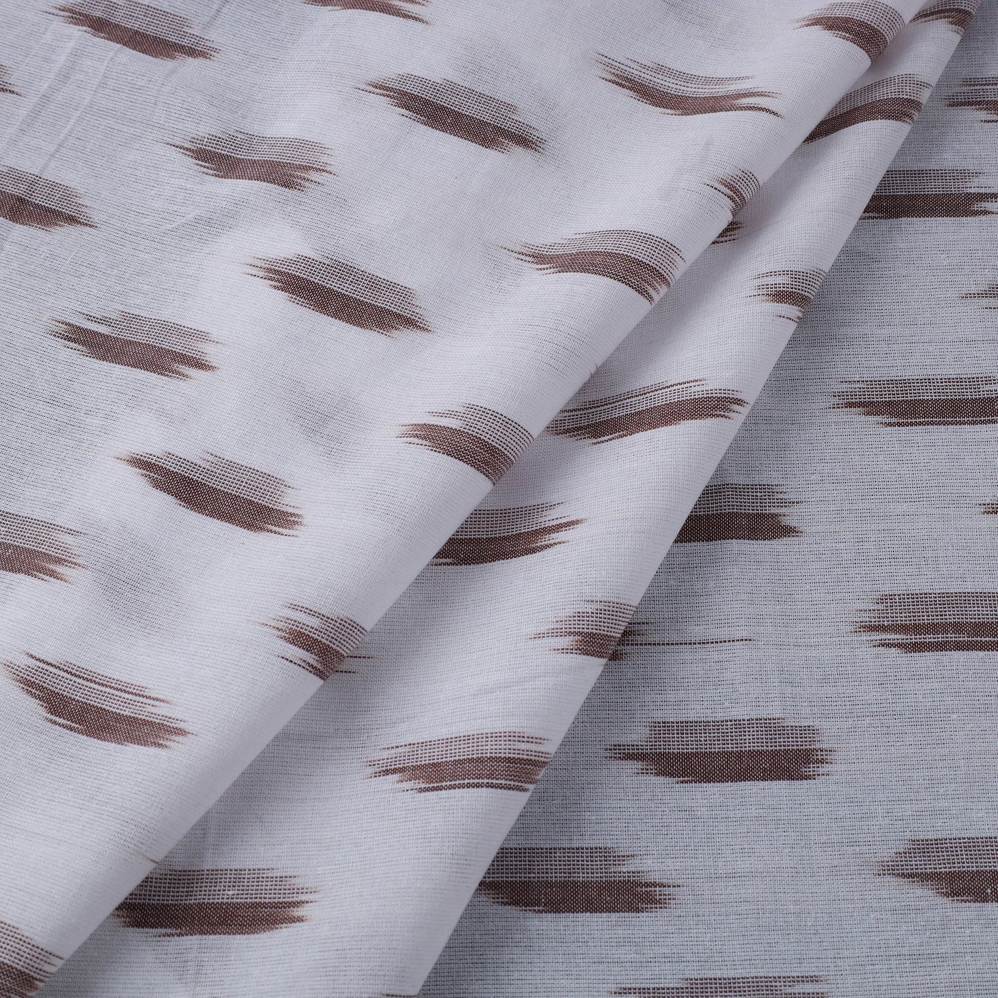 White Cotton Pochampally Ikat Fabric
