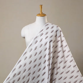 White Cotton Pochampally Ikat Fabric
