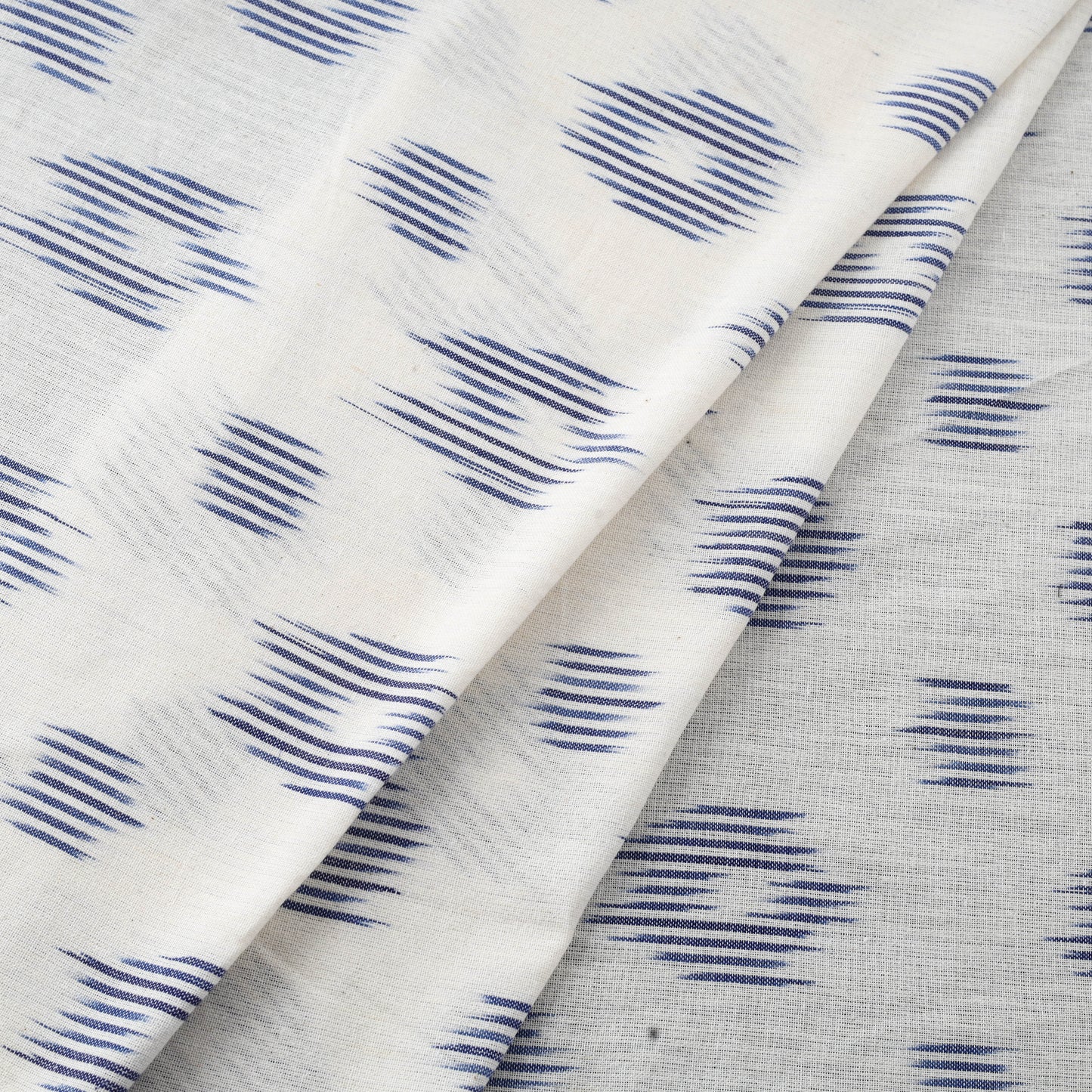 White - cotton pochampally ikat fabric 06 - handcrafted