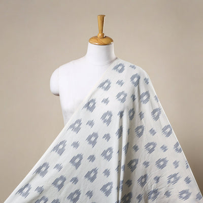 White - cotton pochampally ikat fabric 06 - handcrafted