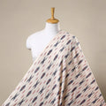 White Cotton Pochampally Ikat Fabric