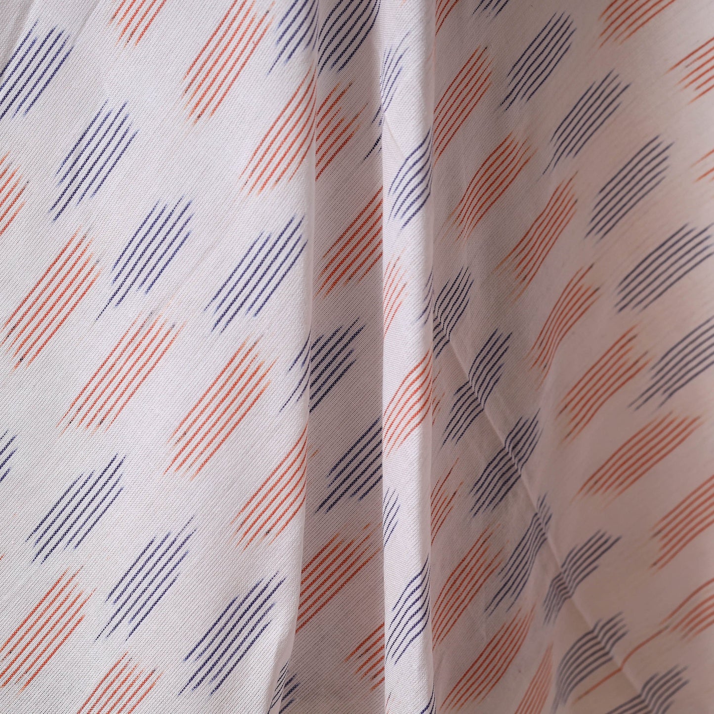White - cotton pochampally ikat fabric 10 - handcrafted