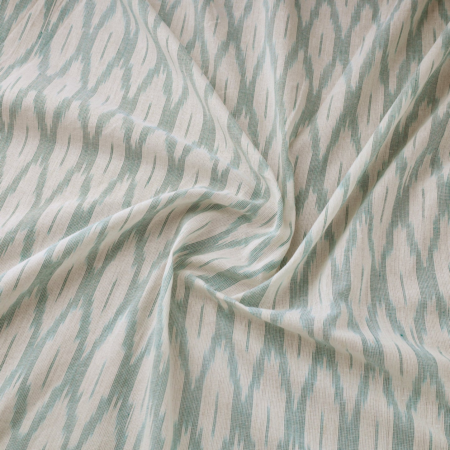 White Cotton Pochampally Ikat Fabric