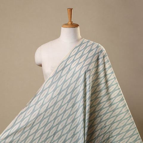 White Cotton Pochampally Ikat Fabric