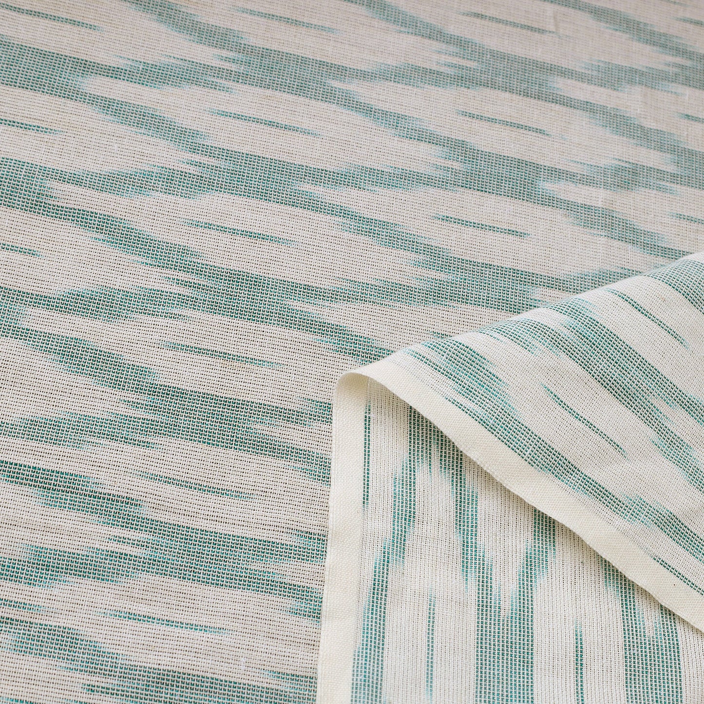 White Cotton Pochampally Ikat Fabric