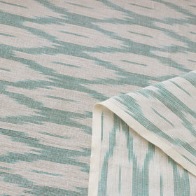 White Cotton Pochampally Ikat Fabric