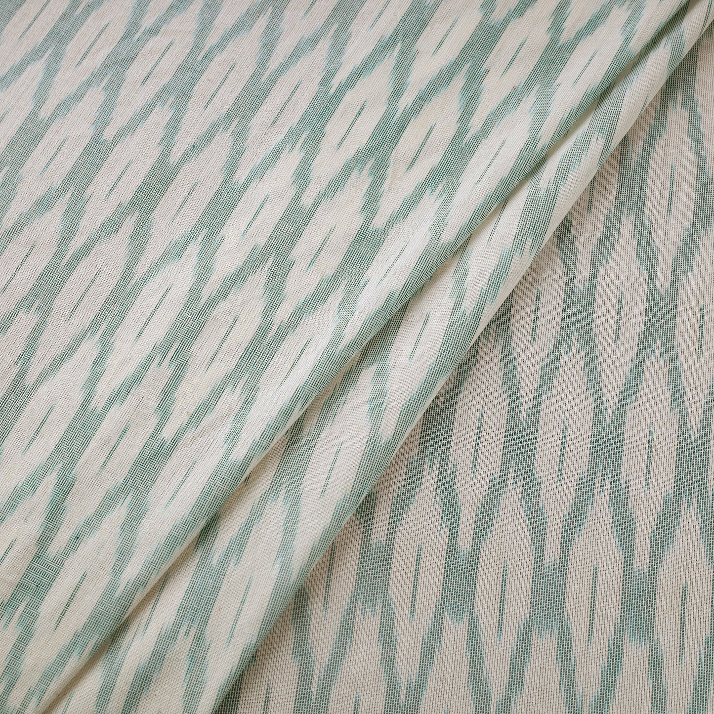 White Cotton Pochampally Ikat Fabric