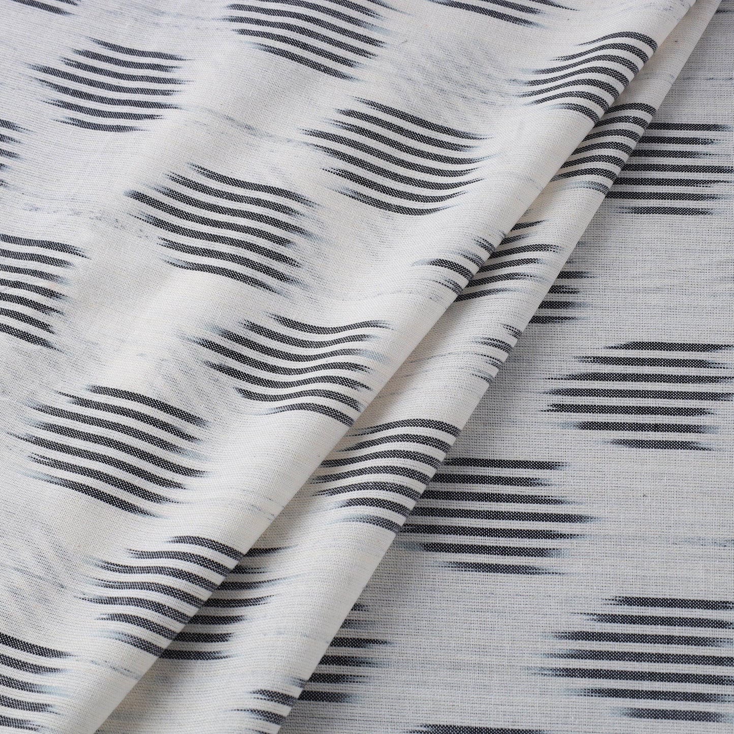 White - cotton pochampally ikat fabric 14 - handcrafted