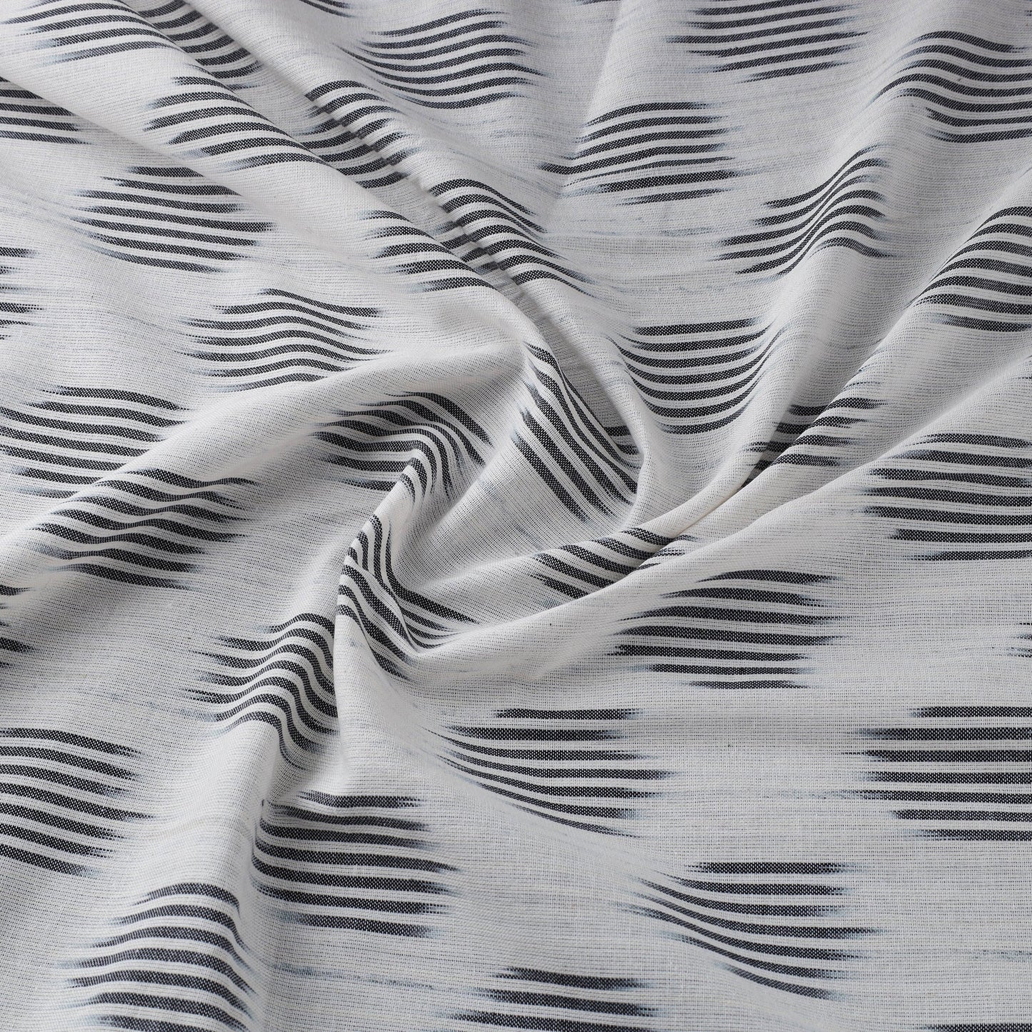 White - cotton pochampally ikat fabric 14 - handcrafted