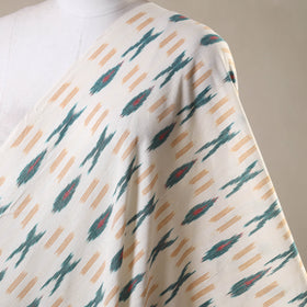 White - cotton pochampally ikat fabric 14 - handcrafted