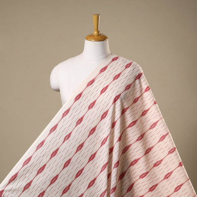 White - cotton pochampally ikat fabric 15 - handcrafted