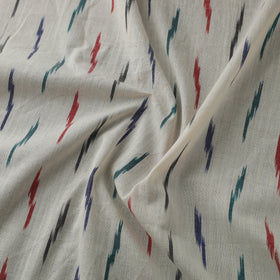 White Cotton Pochampally Ikat Fabric