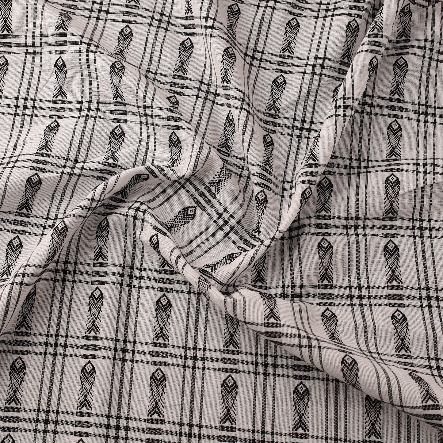 Cotton sambalpuri ikat fabric 01 - handcrafted